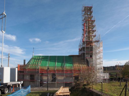 Echafaudages clocher de Vuissens FR